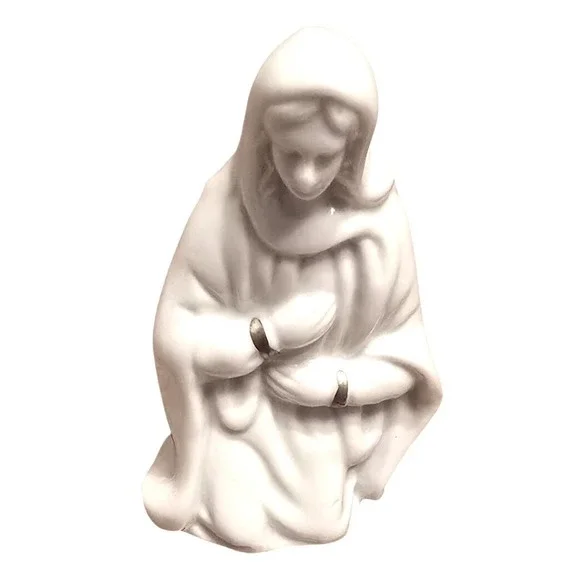 NWOT Nativity Set Joseph Mary Jesus Wise Men‎ Ceramic Gold Trim Christmas Decor - Picture 4 of 9